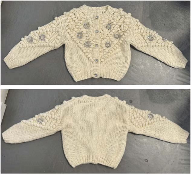 Hand-crocheted long-sleeve needlework women's knitwear